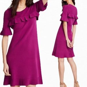 Ann Taylor Ruffle Sweater Dress